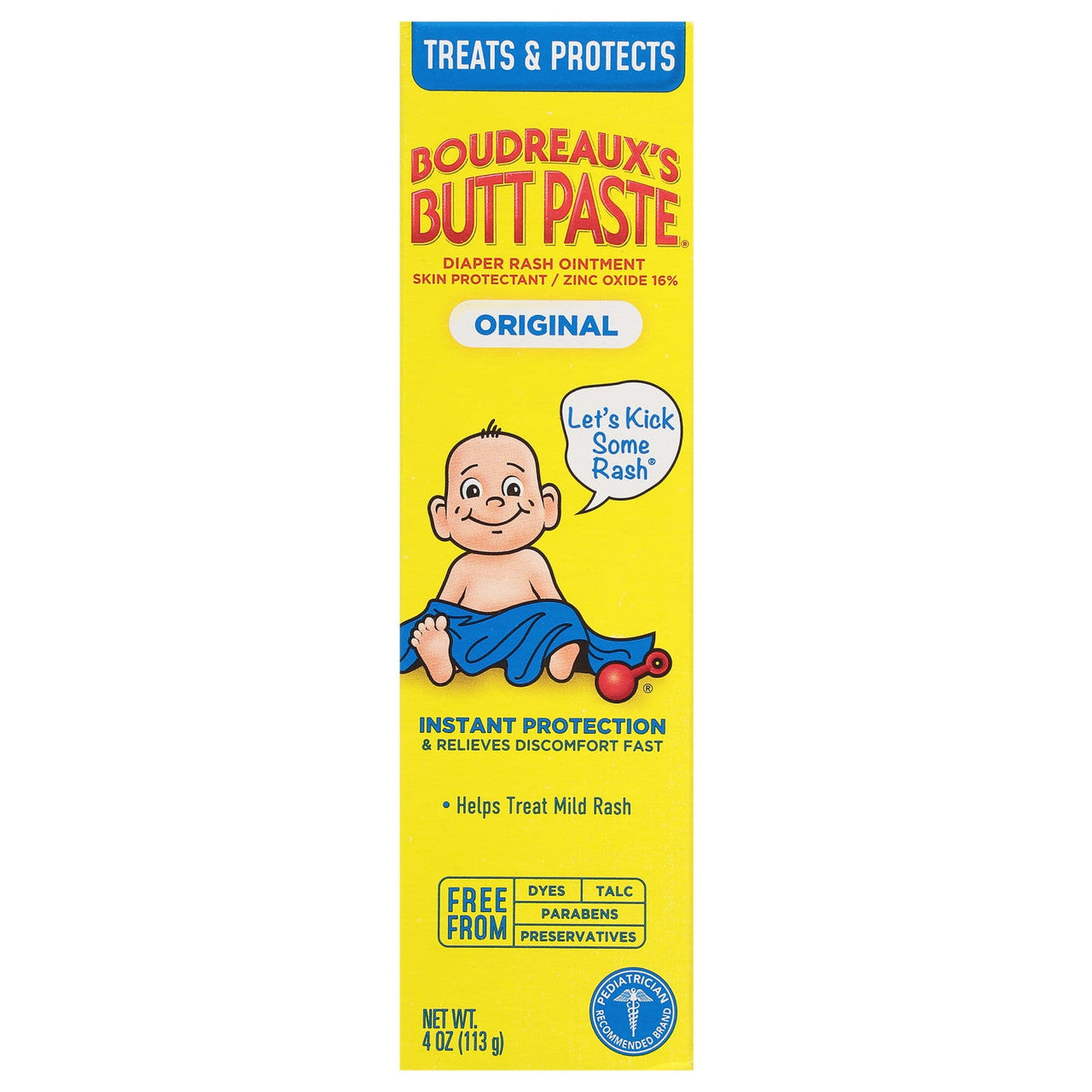Boudreauxs Butt Paste Diaper Rash Ointment Tube, Skin Protectant, 4 Oz